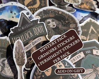 Grimoire Stickers Mystery Pack: Witchy Book of Shadows, 6 Unique Designs