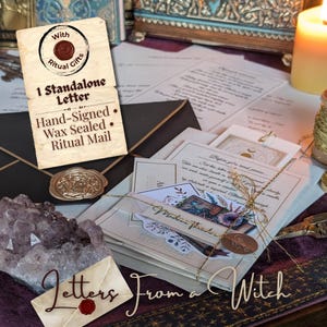Witch Letter with Ritual Paper Gifts | Wax Sealed, Parchment Paper