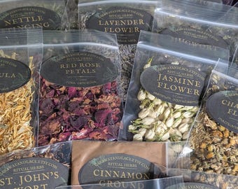 Essential 20 Herbs Kit for Rituals, Incense, Herbal Craft Supplies