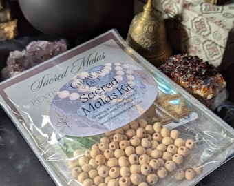Mala Bead Kit, Natural Wood Mala Kit, Diy Bead Kit, Meditation Mala Beads, 108 Mala Beads, Buddhist Mala