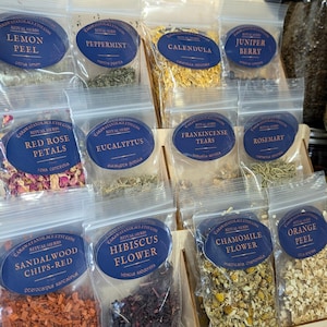 Dried Herbs and Flowers, Herbs for Rituals, Incense, Herbal Craft Supplies