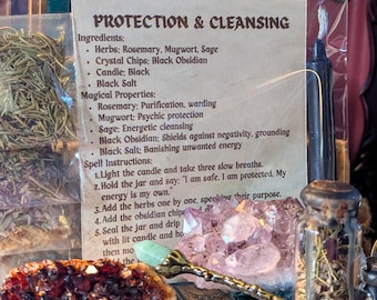 Spell Jar Kit: DIY Spells, Herbs, Gemstones, Candle Kit, Witchy Christmas Gift