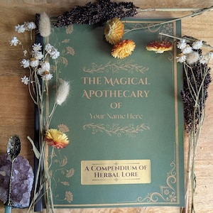 Personalized Cover Book of Herbs, Printed Grimoire Pages, Herbalism, Plant Magic, Complete Herbal, 56 Herbal Information Pages, BOS Pages