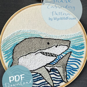 Shark Embroidery Pattern
