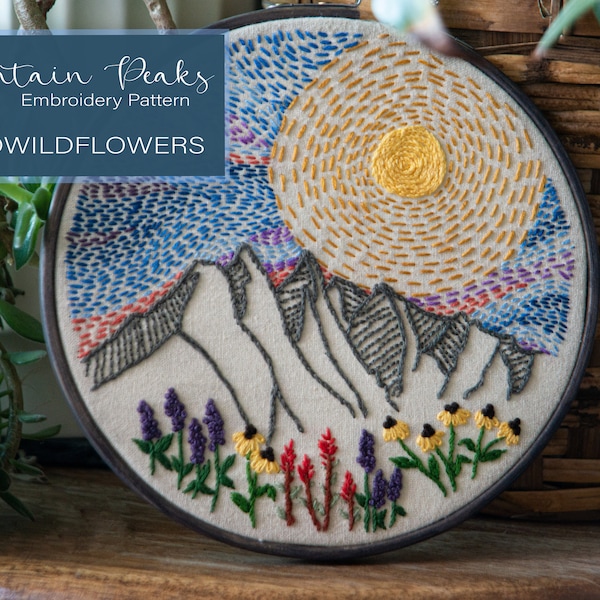 Mountain Peaks Embroidery Pattern