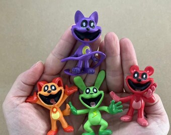 Smiling Critters Handmade 8pcs Action Figure Toys - Collection Cake Topper Birthday Party Decoration