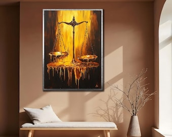 Scales of Justice Canvas Art: Lawyer Office Decor