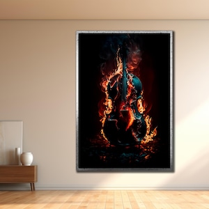 Elegant Violin Canvas Art, Violin Wall Decor, Music Wall Art, Art Gift, Art for Music Lovers, Musical Instrument Poster, Violin Painting