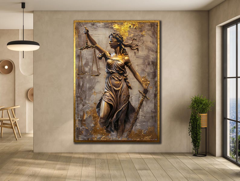 Scales of Justice Canvas Art, Lawyer Office Decor - Etsy