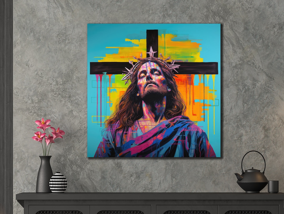 Jesus Canvas Print Art, Jesus Wall Art, House Gift İdea, Christian Art