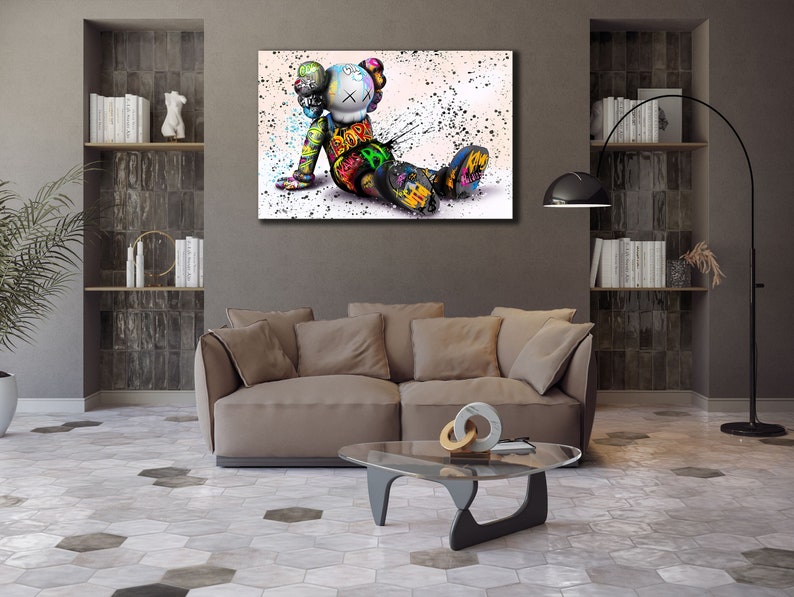 Hypebeast Kaws Wall Decor, Kaws Figure Poster, Graffitti Print Wall Art
