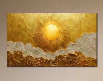 Golden Sun Canvas Print: Sunrise Wall Art, Spiritual Home Decor