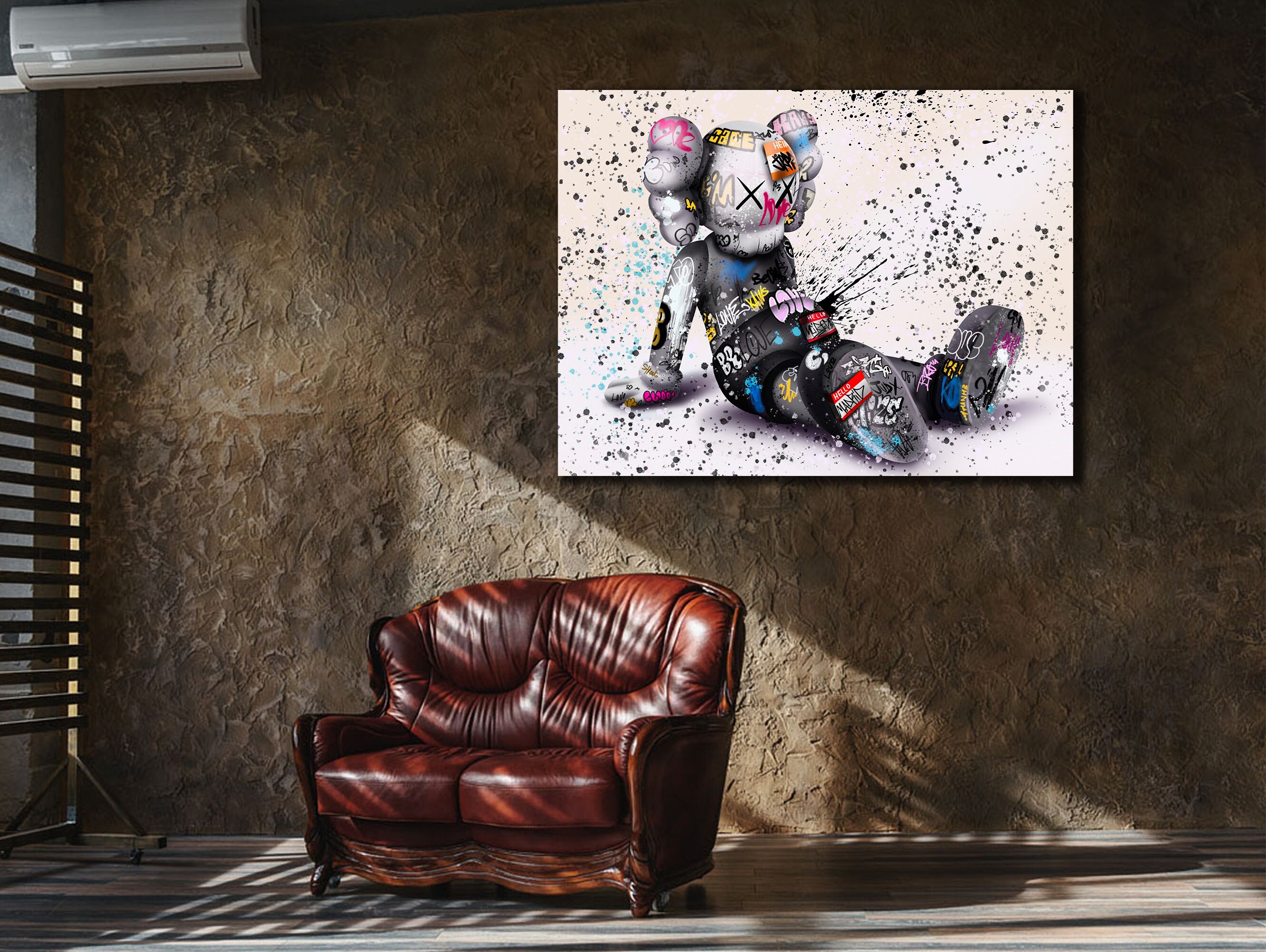 Hypebeast Kaws Wall Decor Kaws Figure Poster Graffitti Print Etsy