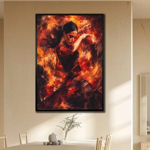 Flamenco Canvas Print, Dancer Woman Wall Art, Dancing Wall Decor, Print On Canvas, Home and Office Decoration, Spain Style Flamenco Artwork