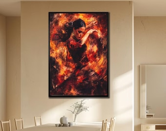 Flamenco Dancer Canvas Print: Spain Style Woman Wall Art