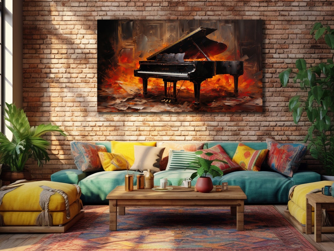 Vintage Piano Canvas Painting: Music Wall Art - Etsy