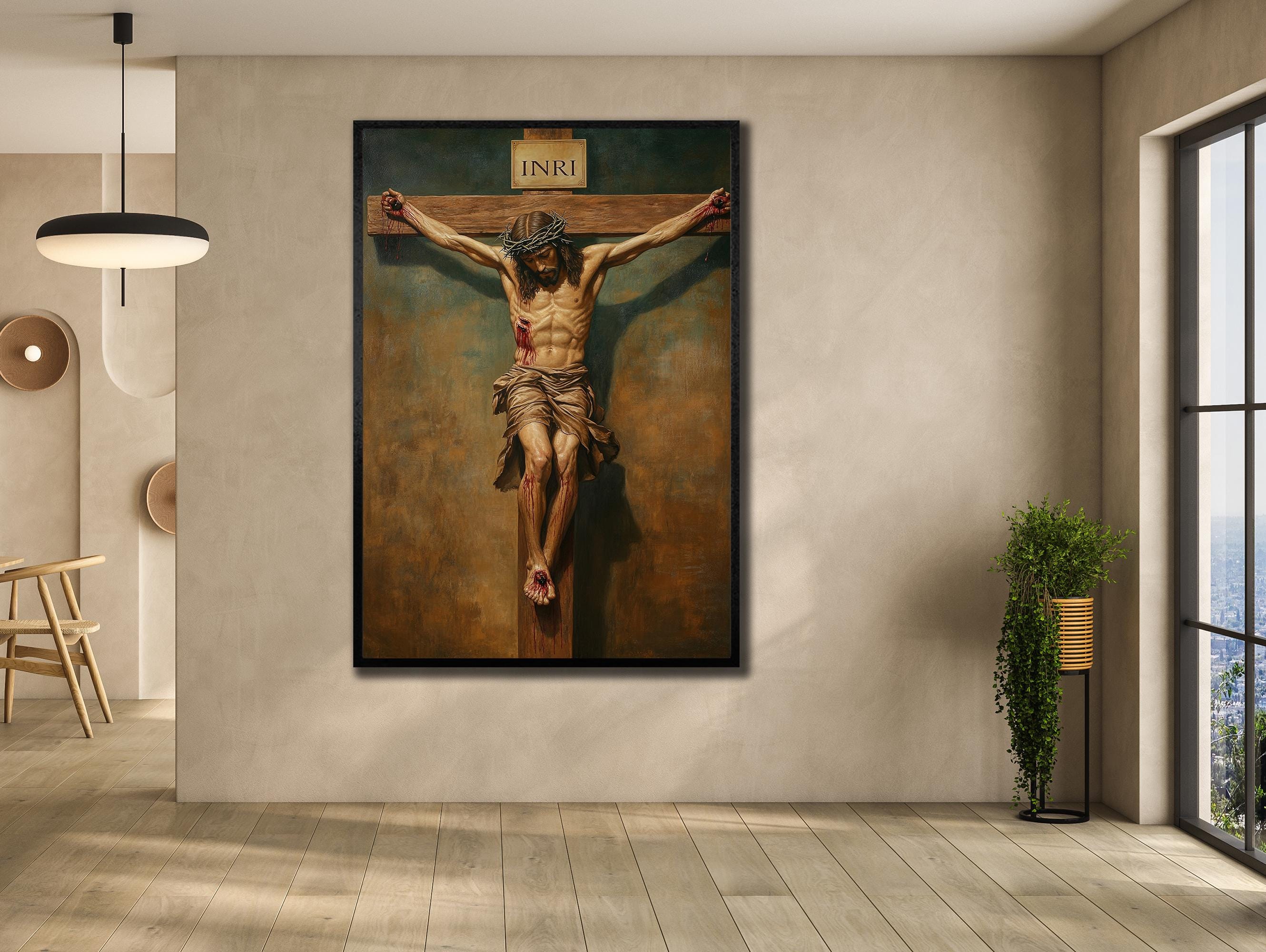 Jesus on the Cross Canvas Print: Religious Christian Wall Art - Etsy
