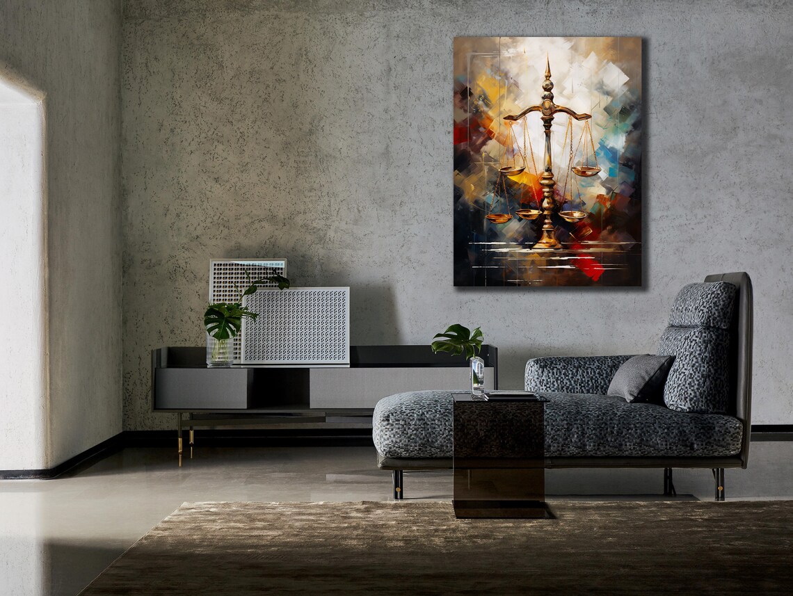 Scales of Justice Canvas Art: Lawyer Office Decor - Etsy
