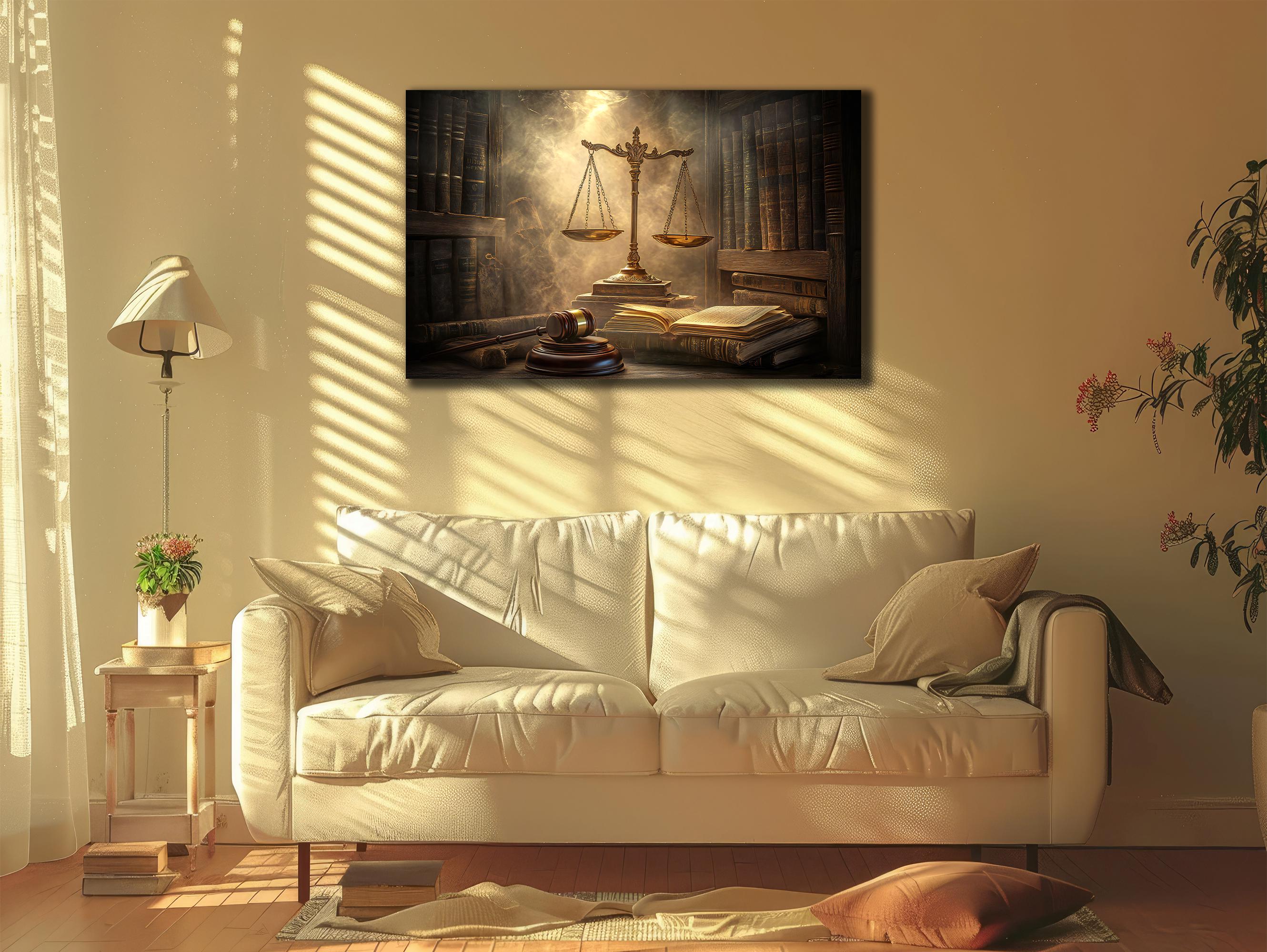 Scales of Justice Canvas Art: Lawyer Office Decor - Etsy