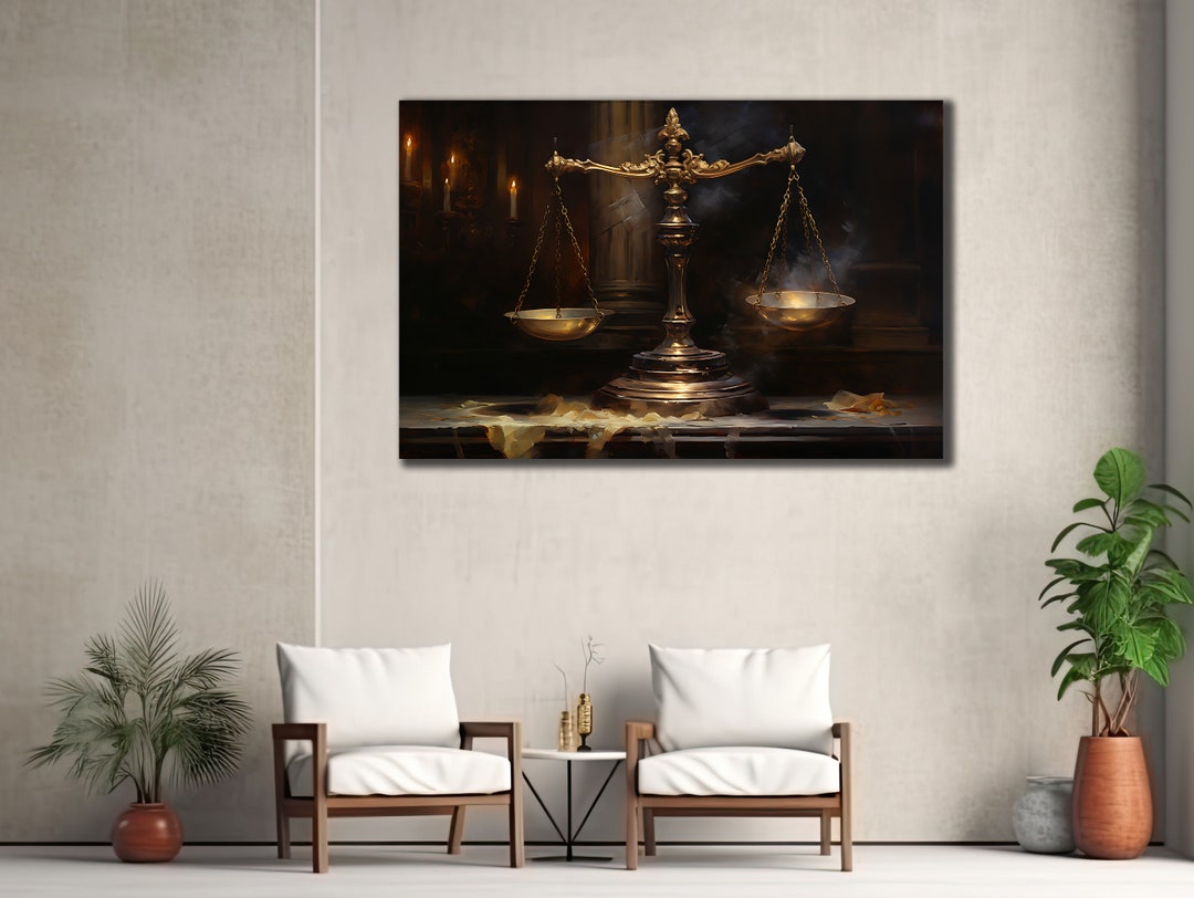 Scales of Justice Canvas Art, Lawyer Office Wall Decor, Print Wall Art ...