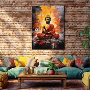 Buddha Canvas Prints, Asian Painting Wall Decor, House Gift İdea, Bedroom Wall Decor, Yoga Wall Art, Spiritual Poster, Home Decoration