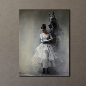 Ballerina canvas print kunst, kunst aan de muur danseres, ballerina schilderij op canvas, moderne drukkunst, cadeau voor haar, vrouw danser muur decor