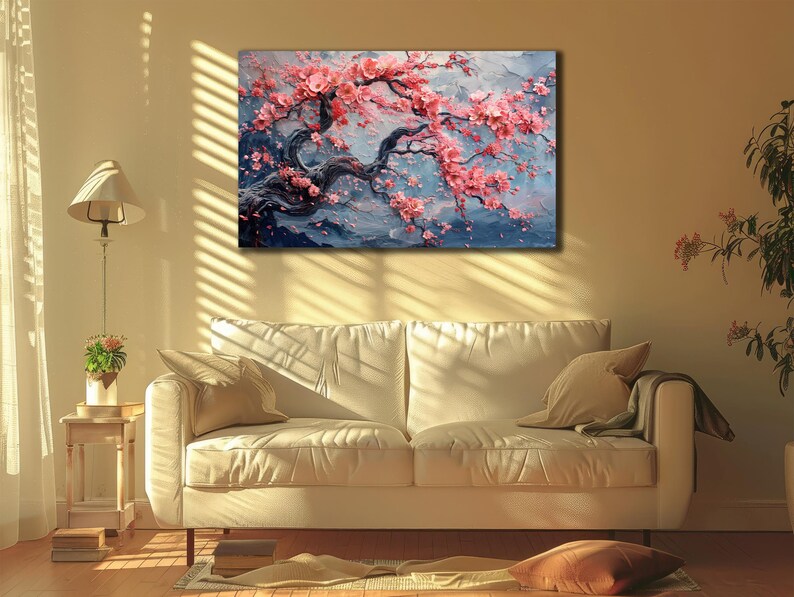 Cherry Blossom Canvas Art: Asian Floral Wall Decor - Etsy