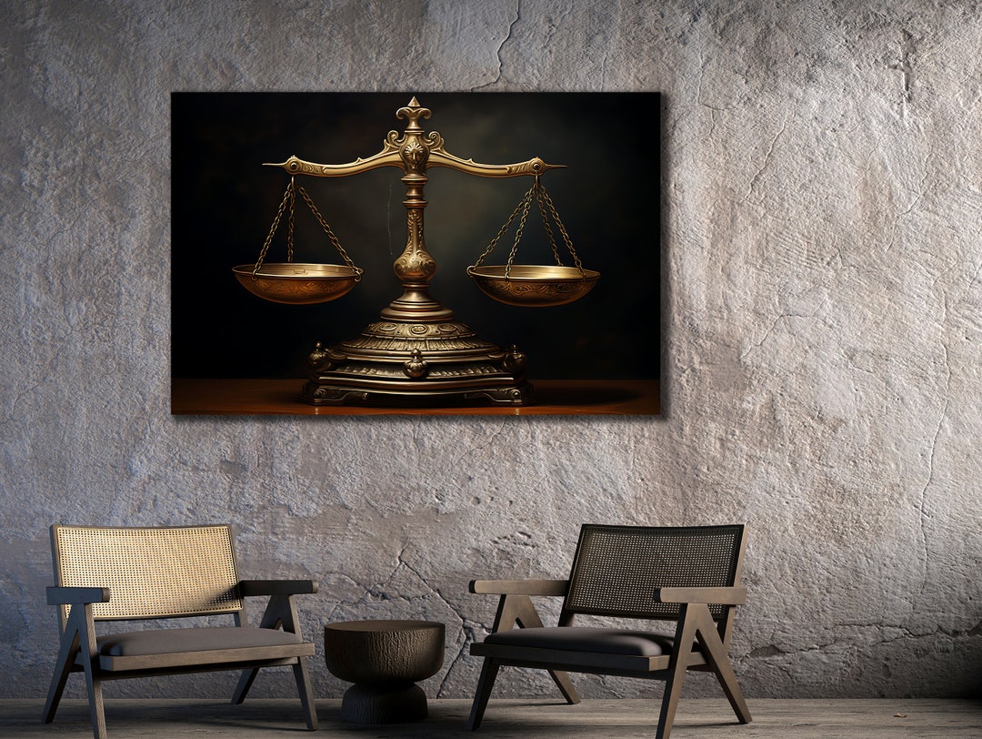 Scales of Justice Canvas Art, Lawyer Office Wall Decor, Print Wall Art ...