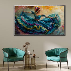 Flamenco Canvas Print, Dancer Woman Wall Art, Dancing Wall Decor, Print On Canvas, Home and Office Decoration, Spain Style Flamenco Artwork