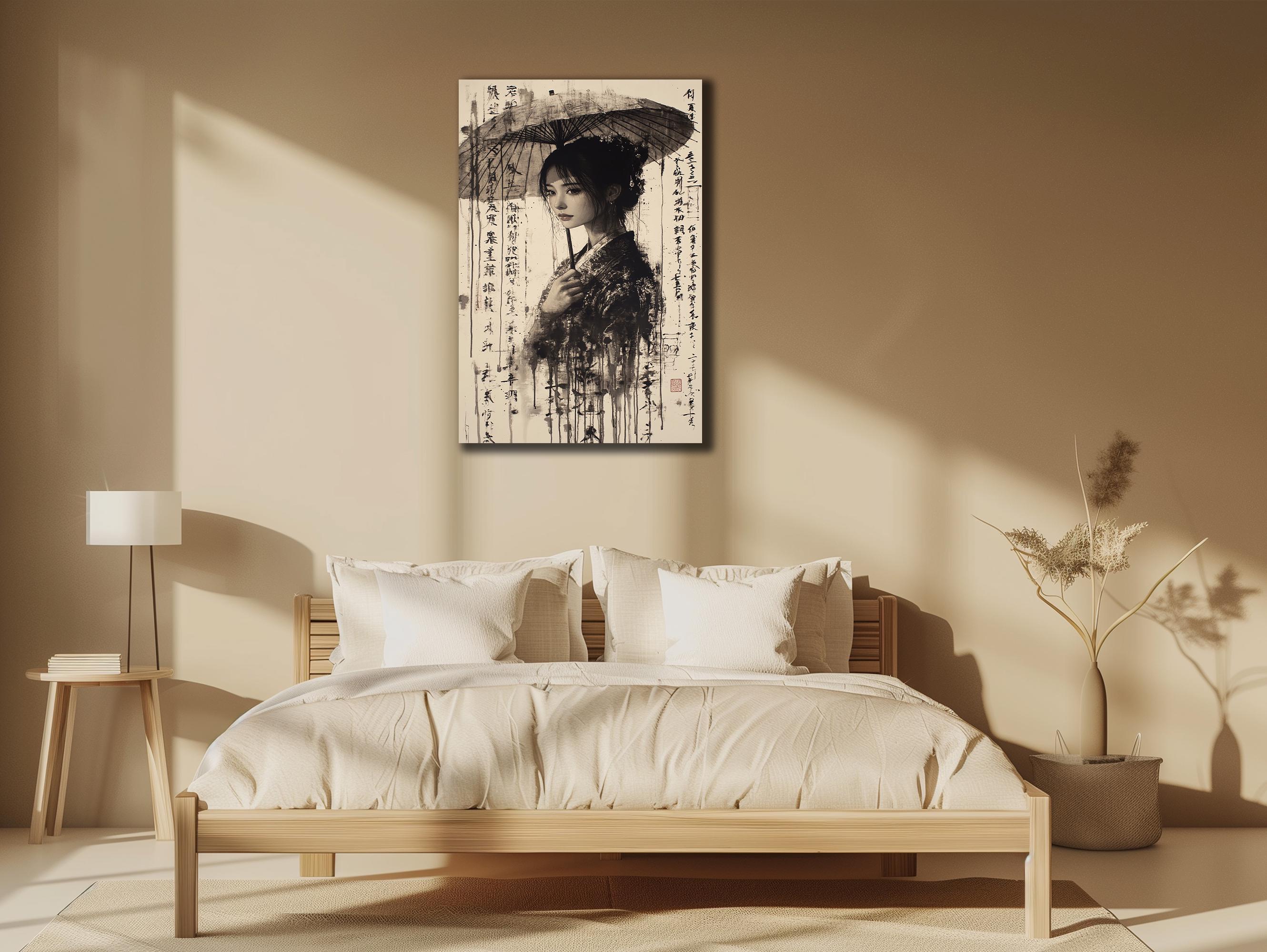 Geisha Canvas Art: Japanese Woman Painting, Ethnic Wall Decor - Etsy