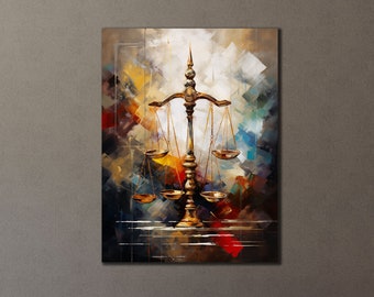 Scales of Justice Canvas Art, Lawyer Office Wall Decor, Print Wall Art, Gift For Lawyer, Lawyer Gifts, Balance of justice Painting On Canva
