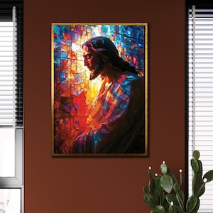 Jesus Canvas Print Art,Jesus Walking on Water Wall Art, Christian Gift Ideas, Religious Print Art, 3d Jesus Canvas Art, Spiritual Wall Decor