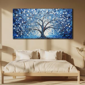 Tree Painting on Canvas, Tree Wall Art,Nature Wall Decor, Abstract Tree Painting, Luxury Bedroom Wall Decor, Modern Office Decor,Tree Poster