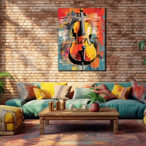 Violin Canvas Art, Print Wall Decor, Music Wall Art, Home Decor, Housewarming Gift, Art for Music Lovers, Musical Instrument Artwork