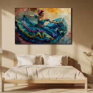 Flamenco Canvas Printing, Dancer Woman Wall Art, Dancing Wall Decor, Print On Canvas, Home and Office Decoration, Spain Style Flamenco Art