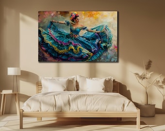 Flamenco Dancer Canvas Print: Spanish Art Wall Decor