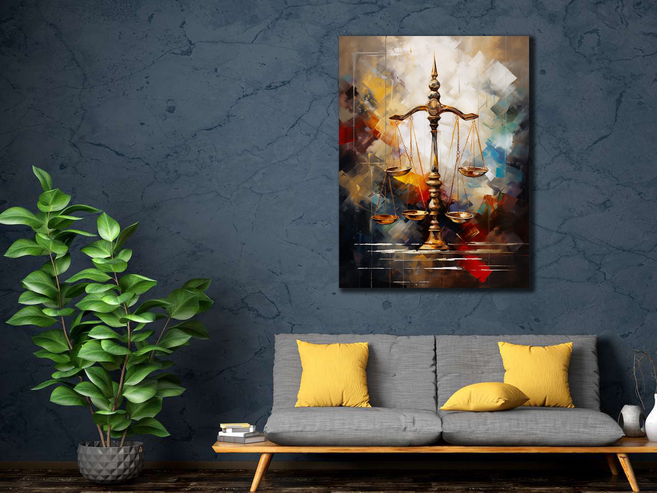 Scales of Justice Canvas Art: Lawyer Office Decor - Etsy