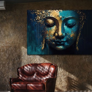 Impressões em tela de Buda, decoração de parede de pintura asiática, ideia de presente de casa, decoração de parede de quarto, arte de parede de ioga, pôster espiritual, decoração de casa