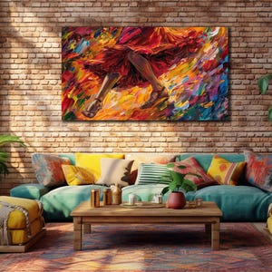 Flamenco Canvas Printing, Dancer Woman Wall Art, Dancing Wall Decor, Print On Canvas, Home and Office Decoration, Spain Style Flamenco Art