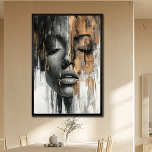 African Woman Canvas,Ethnic Wall Art, Bedroom Wall Decor,Black Girl Wall Art, Abstract Woman painting, Fashion Woman Poster,Modern Art Woman