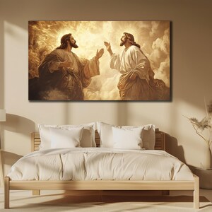 Jesus Canvas Print Art, Jesus Wall Art, House Gift İdea, Christian Art Poster, Home Decor, Religious Canvas Art, Clouds Painting Art