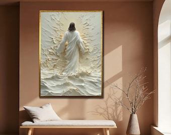 Jesus Walking on Water Canvas Print: Spiritual Wall Art
