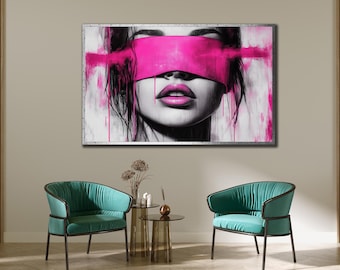 Abstract Woman Portrait Canvas Art: Brushstroke Female Poster
