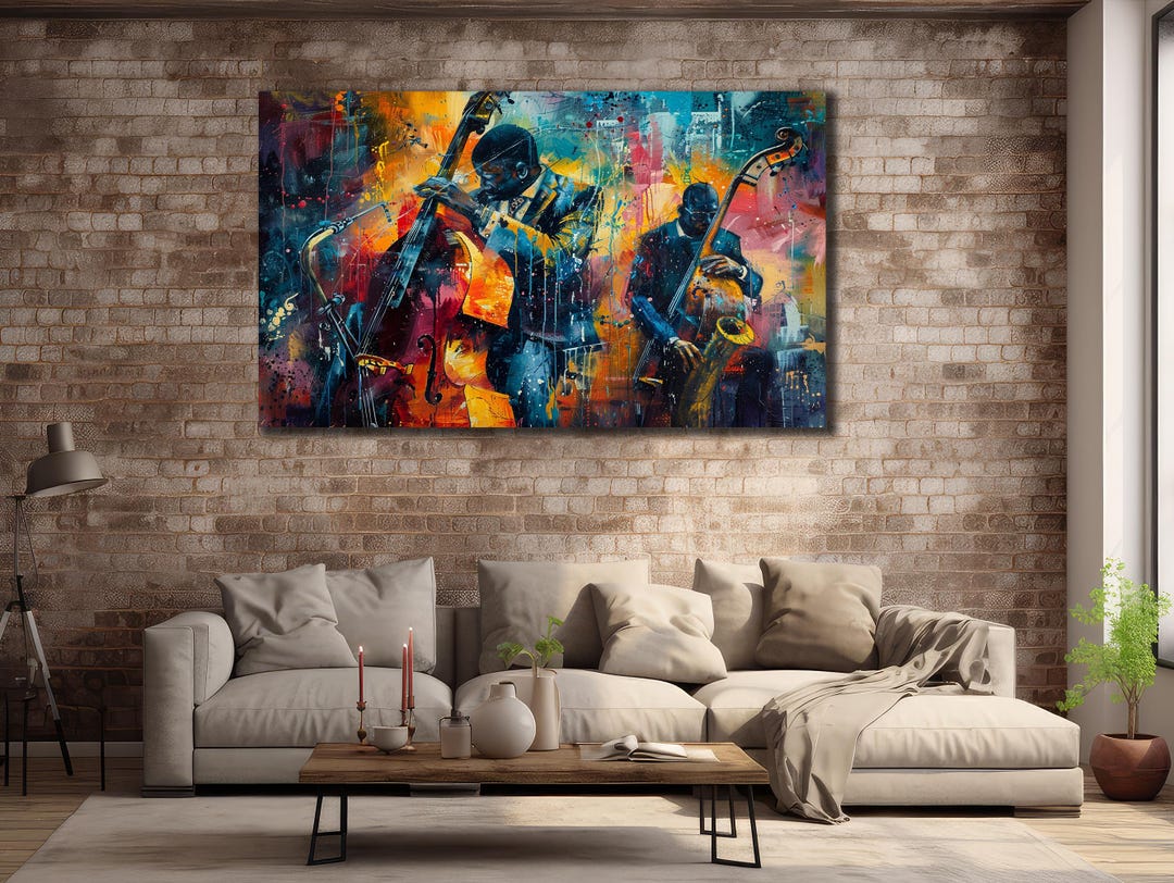 Jazz Band Canvas Art, Colorful Prints Wall Decor, Music Wall Art, Home