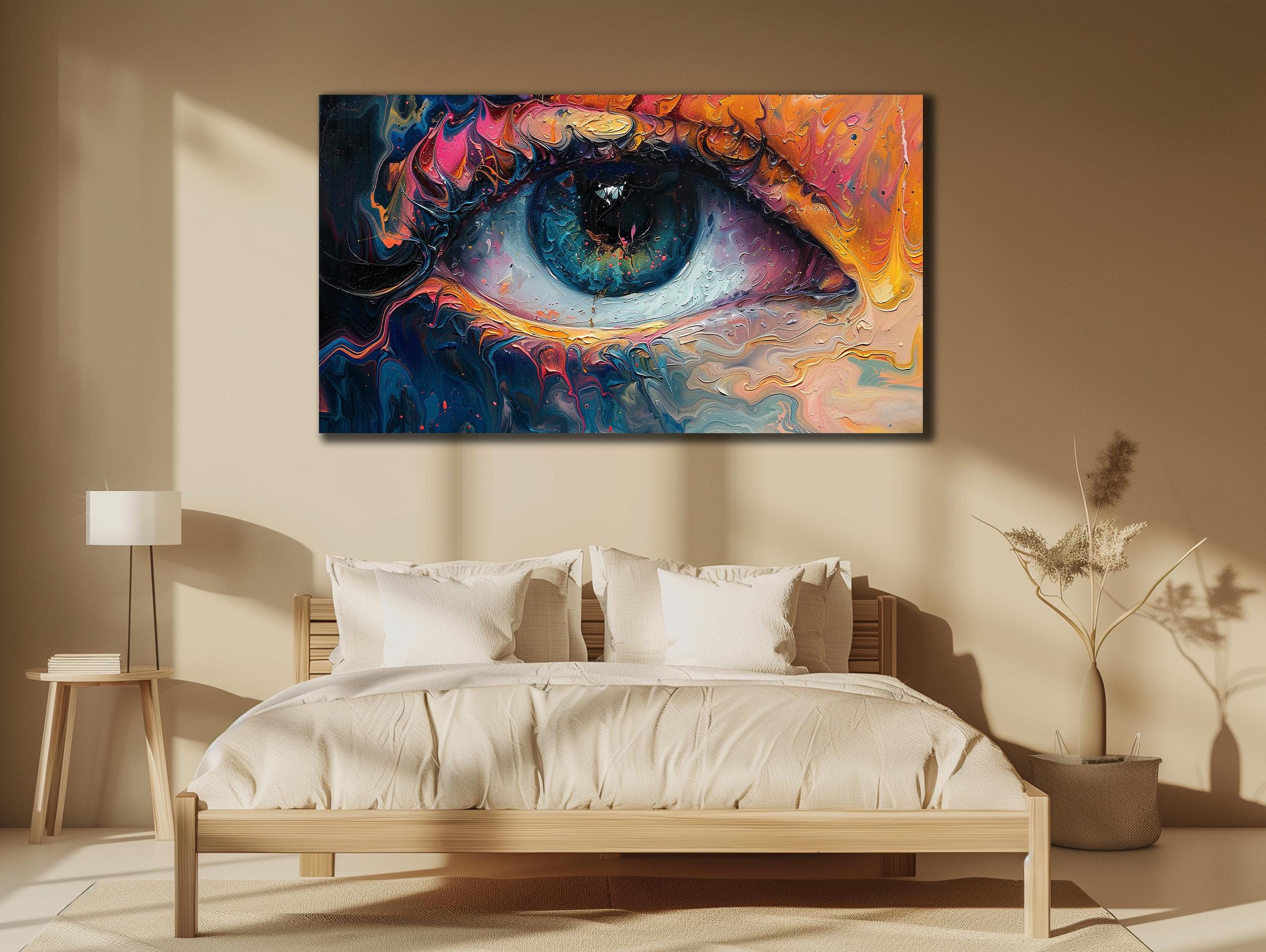 Colorful Eye Canvas Print, Eyes Painting on Canvas, Home Wall Decoration, Abstract Eye Wall Decor, Wall Hangings, Living Room Wall Art