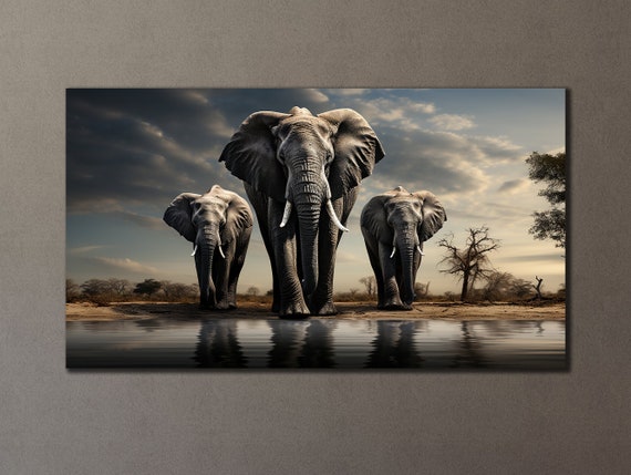 Abstract Animals Colorful Elephant Canvas Paintings Wall Art Posters and  Prints Elephants Family Pictures for Living Room Decor
