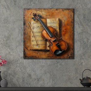 Violin Prints Wall Decor, Music Wall Art, Home Decor, Violin Canvas Art, Colorful Poster, Music Poster, Wall Canvas Decor for Living Room
