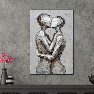 Naked Couple Canvas Prints, Romantic Painting Art, Wall Hanging, House Gift İdeas, Bedroom Wall Decor, Sexy Lover Wall Art, Woman Poster
