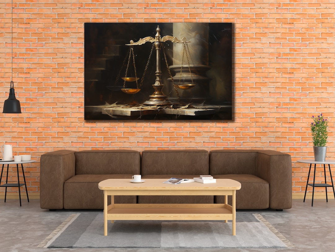 Scales of Justice Canvas Art, Lawyer Office Wall Decor, Print Wall Art ...