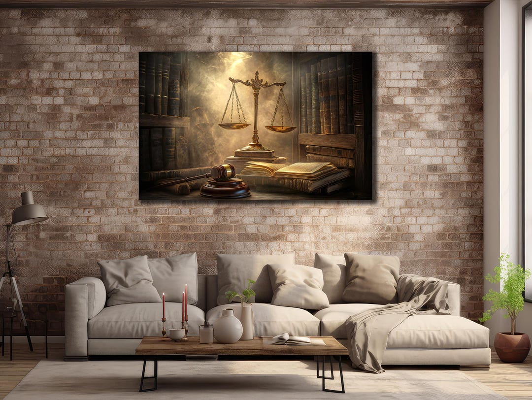 Scales of Justice Canvas Art: Lawyer Office Decor - Etsy